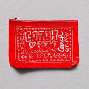 Coach Red Poppy Zip Case